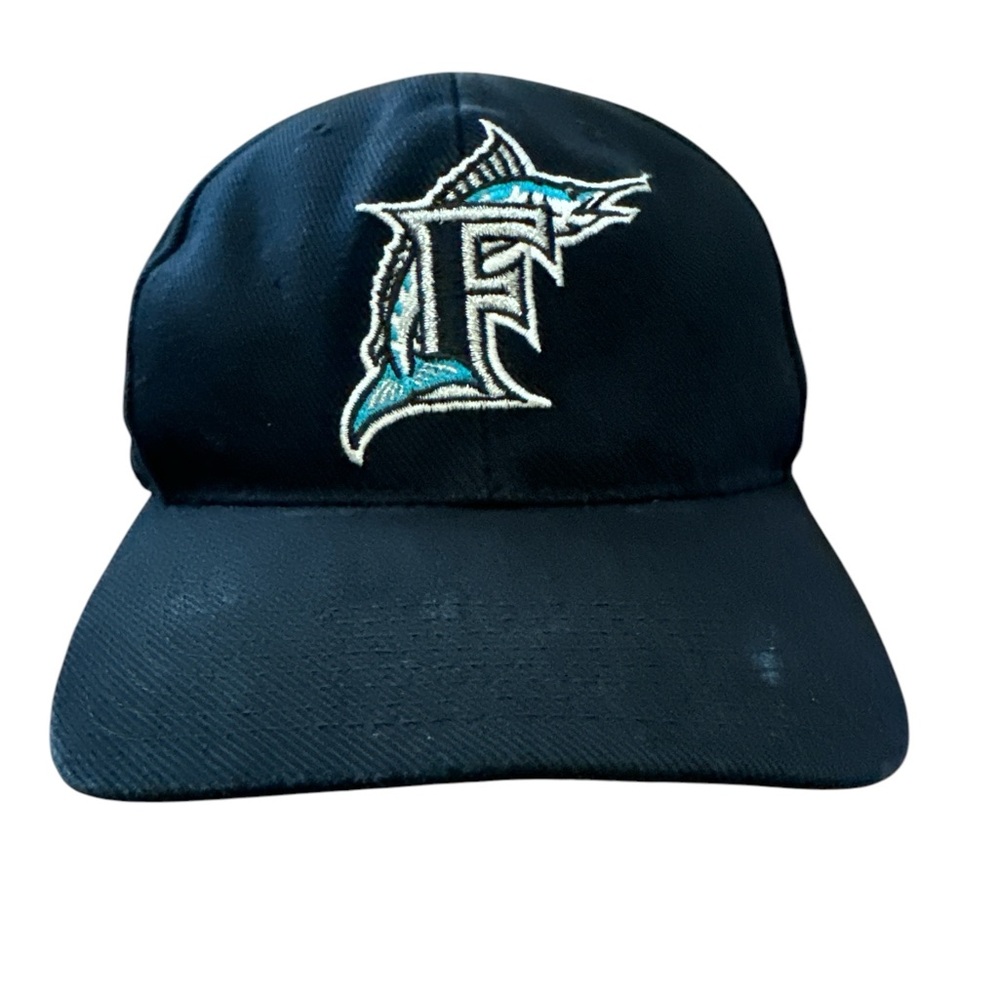 Vintage Florida Marlins‎ Black Fitted Hat Size 7-1/4 Sports Specialties Wool MLB